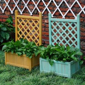 Wood Garden Trellis Planter