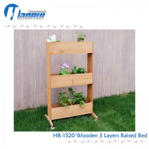 3 layers wooden raised planter Wooden raised bed